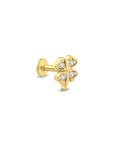 14 Ayar Altın Heart Clover Piercing