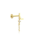 14K Gold Harf Tragus Piercing