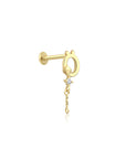 14K Gold Harf Tragus Piercing