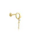 14K Gold Harf Tragus Piercing