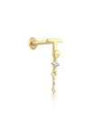 14K Gold Harf Tragus Piercing