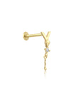 14K Gold Harf Tragus Piercing