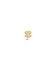14K Gold Heart Clover Piercing