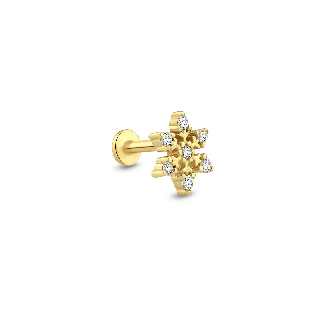 14 Ayar Altın Ice and Star Piercing