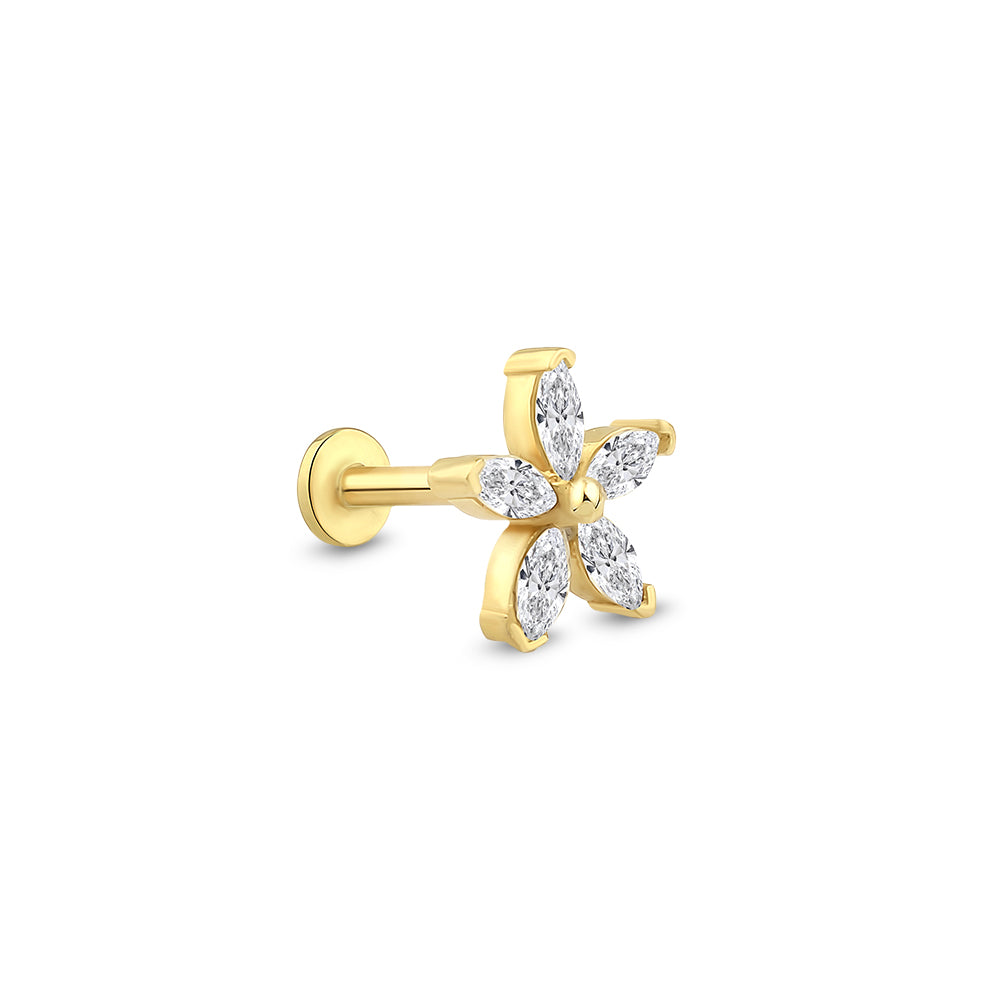 14 Ayar Altın Jasmine Bloom Piercing