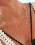 Layered Mirror Triple Necklace Long