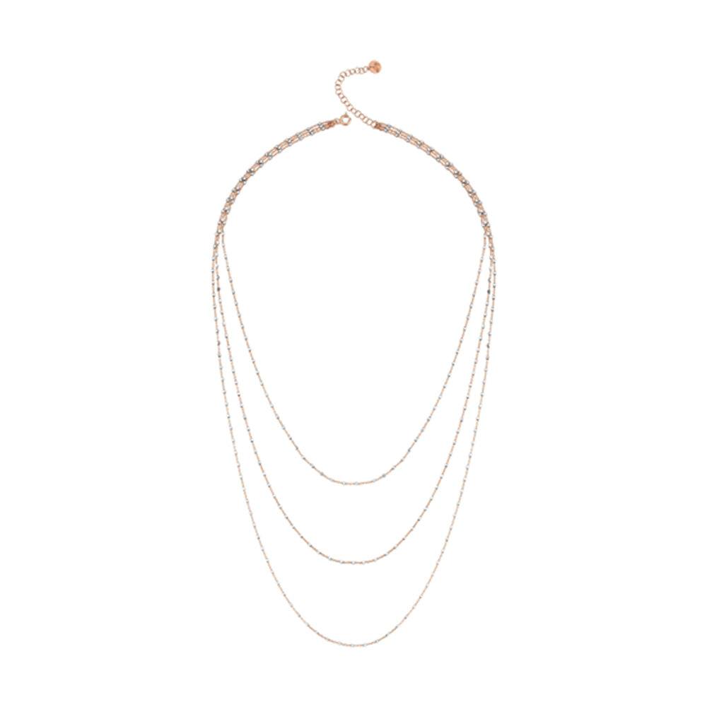 Layered Mirror Triple Necklace Long