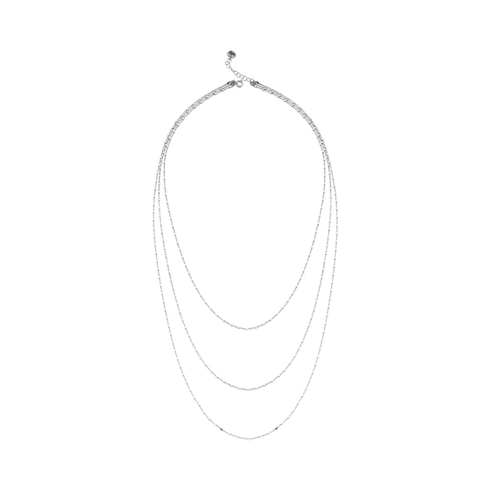 Layered Mirror Triple Necklace Long