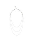 Layered Mirror Triple Necklace Long