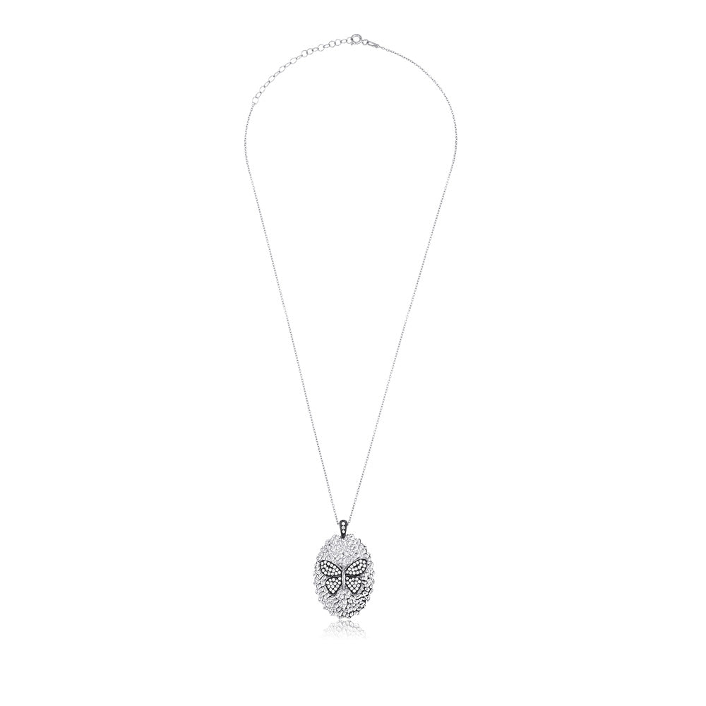 Leyla Butterfly Necklace Silver