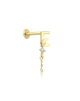 14K Gold Harf Tragus Piercing
