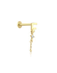 14K Gold Harf Tragus Piercing