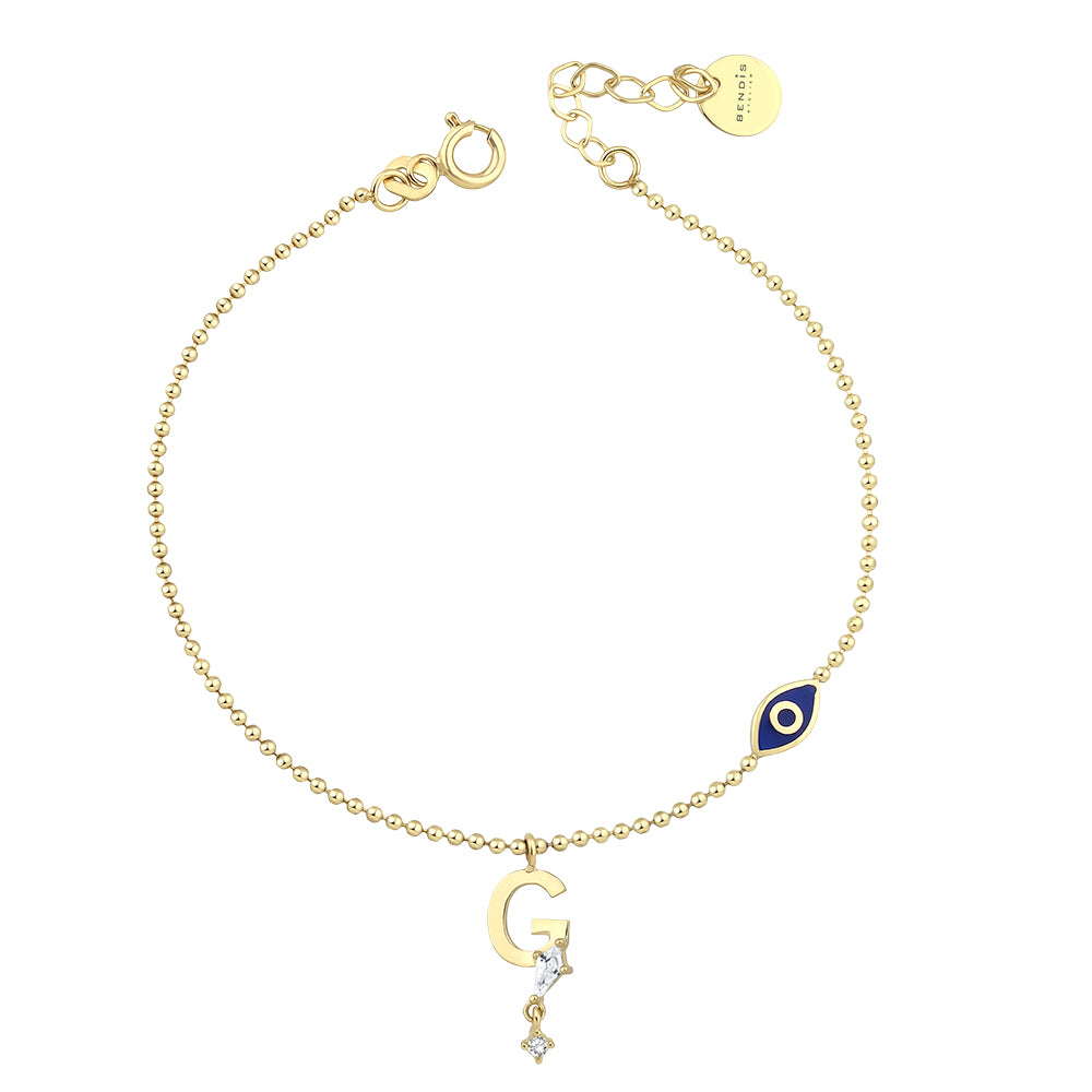 14K Gold Deniz Harf Bileklik