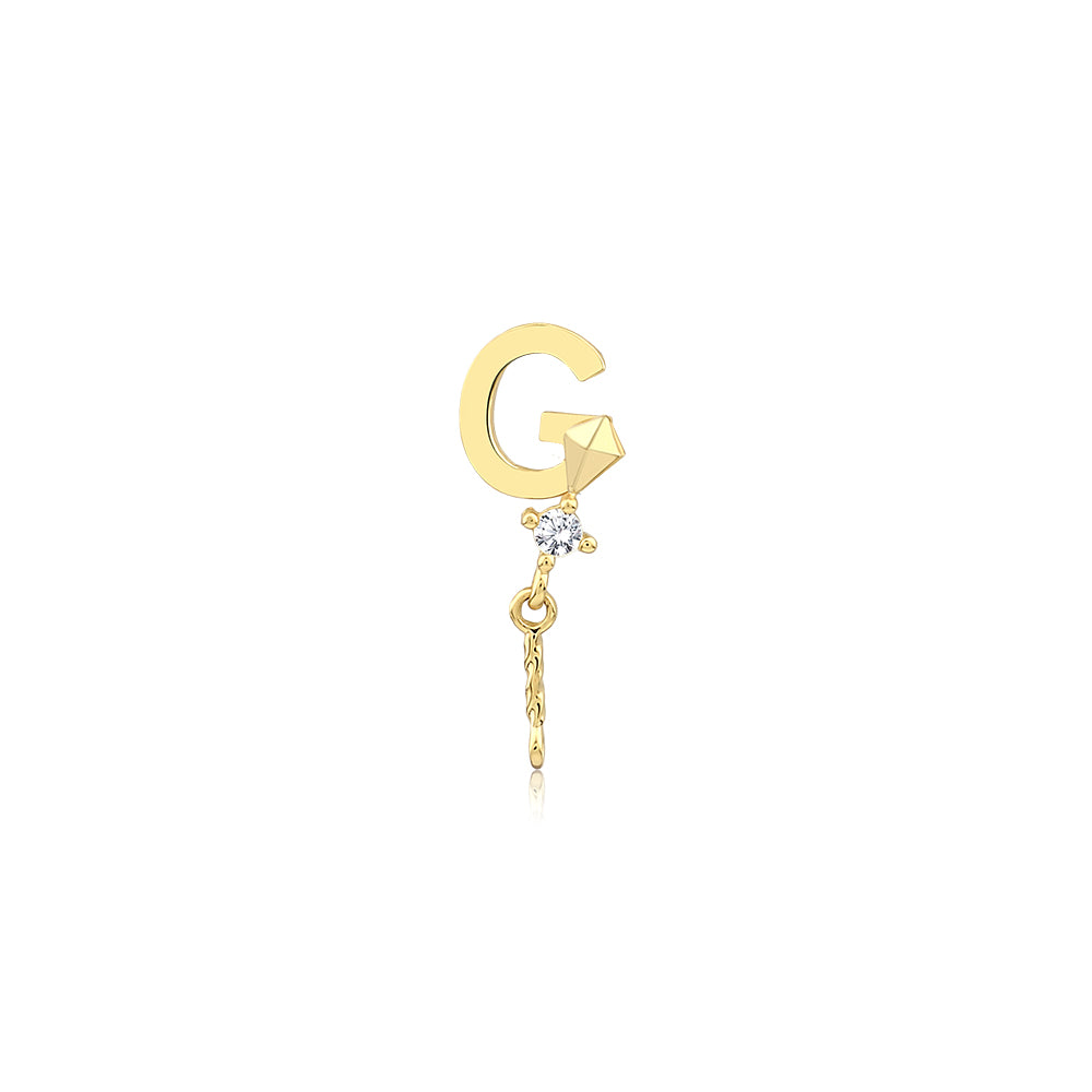 14K Gold Harf Tragus Piercing
