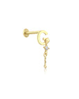 14K Gold Harf Tragus Piercing