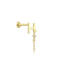 14K Gold Harf Tragus Piercing