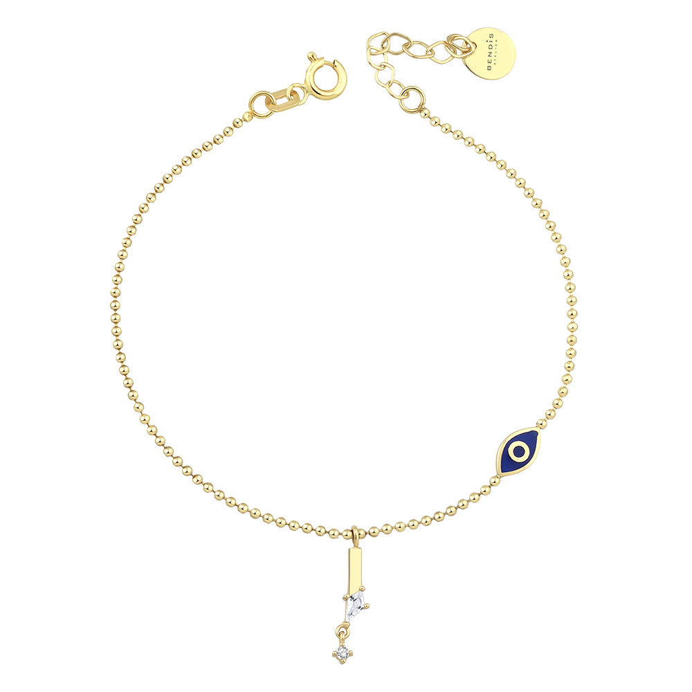 14K Gold Deniz Harf Bileklik