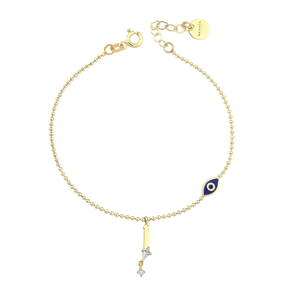 14K Gold Deniz Harf Bileklik