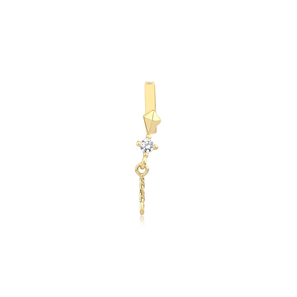14K Gold Harf Tragus Piercing