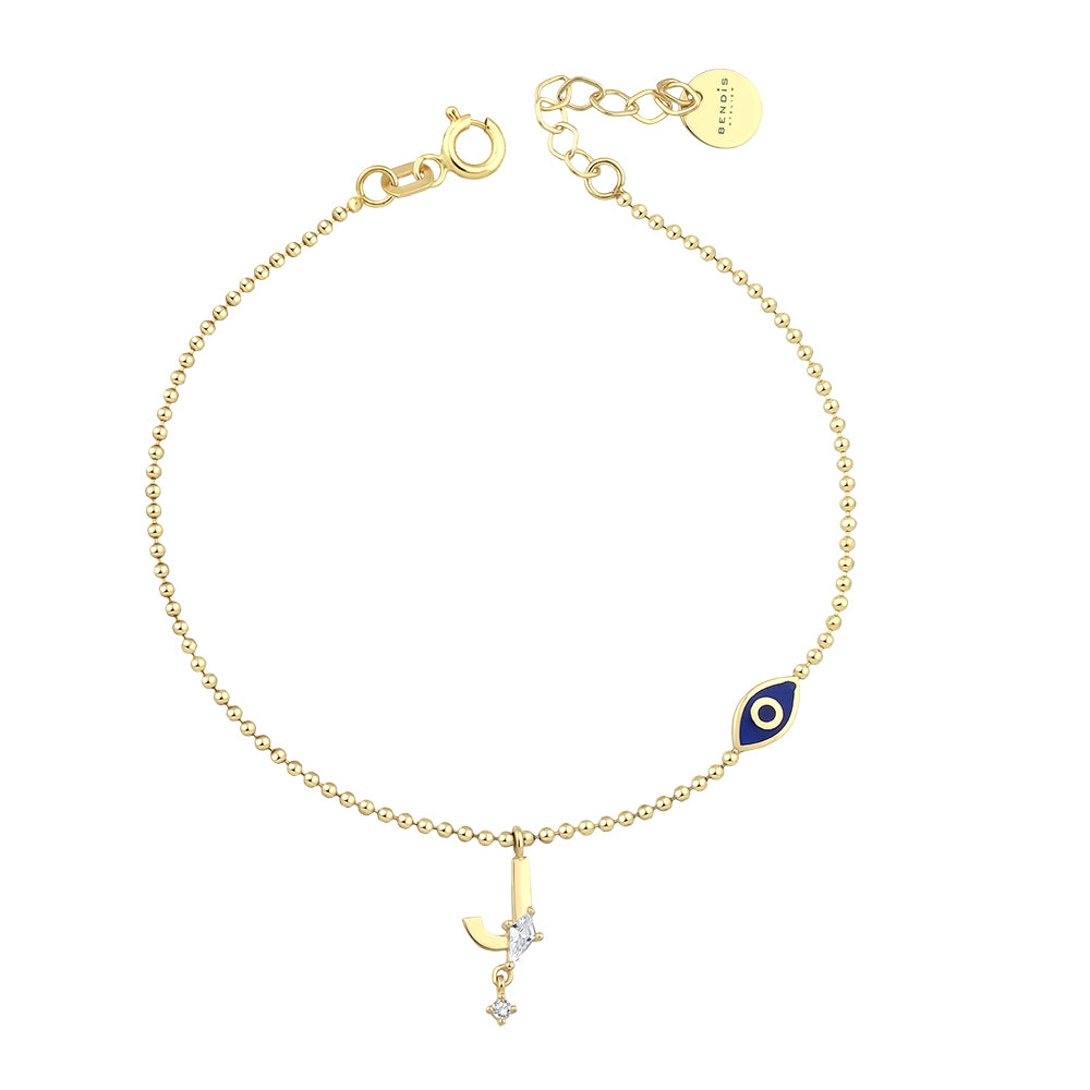 14K Gold Deniz Harf Bileklik