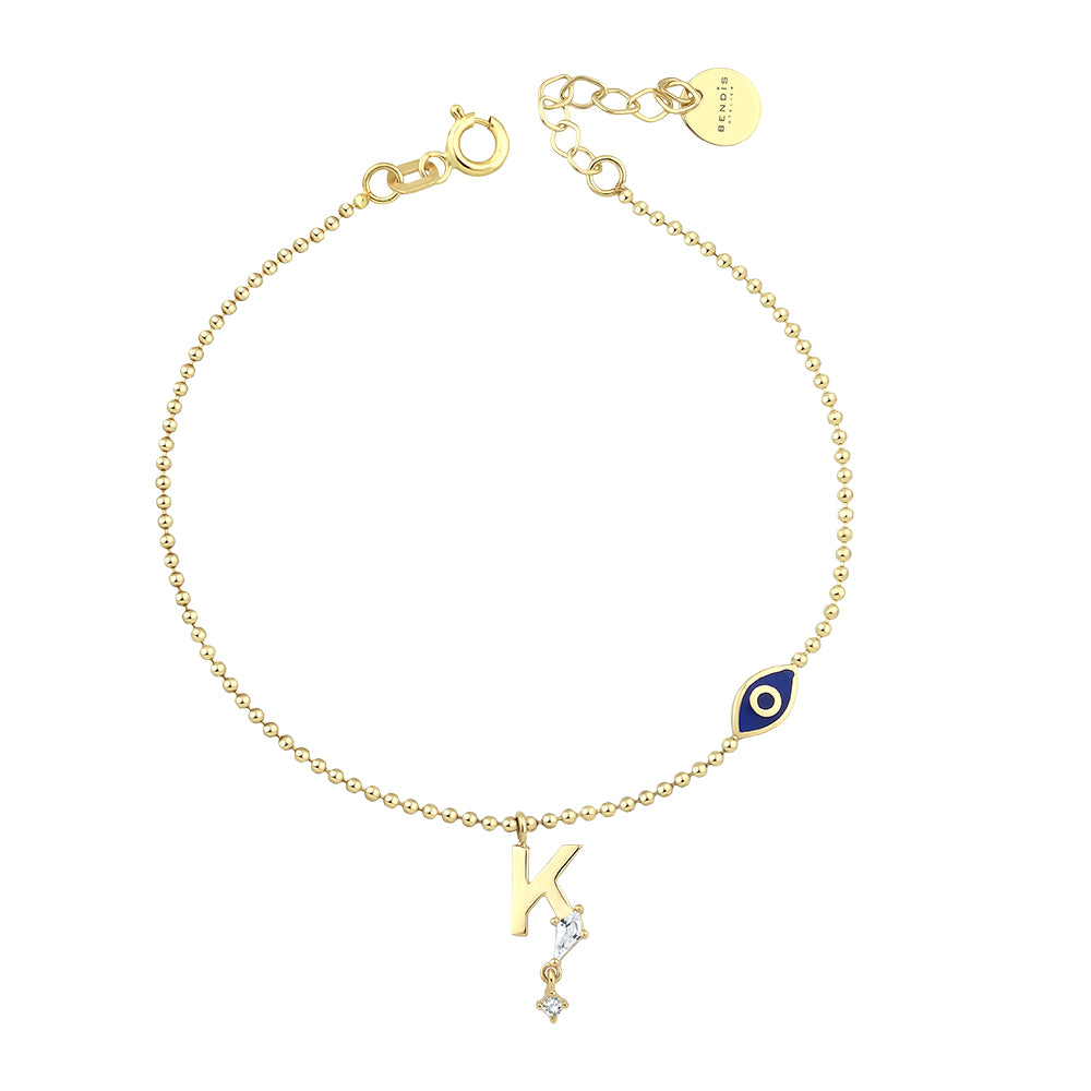 14K Gold Deniz Harf Bileklik