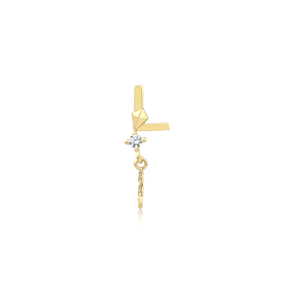14K Gold Harf Tragus Piercing