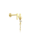 14K Gold Harf Tragus Piercing