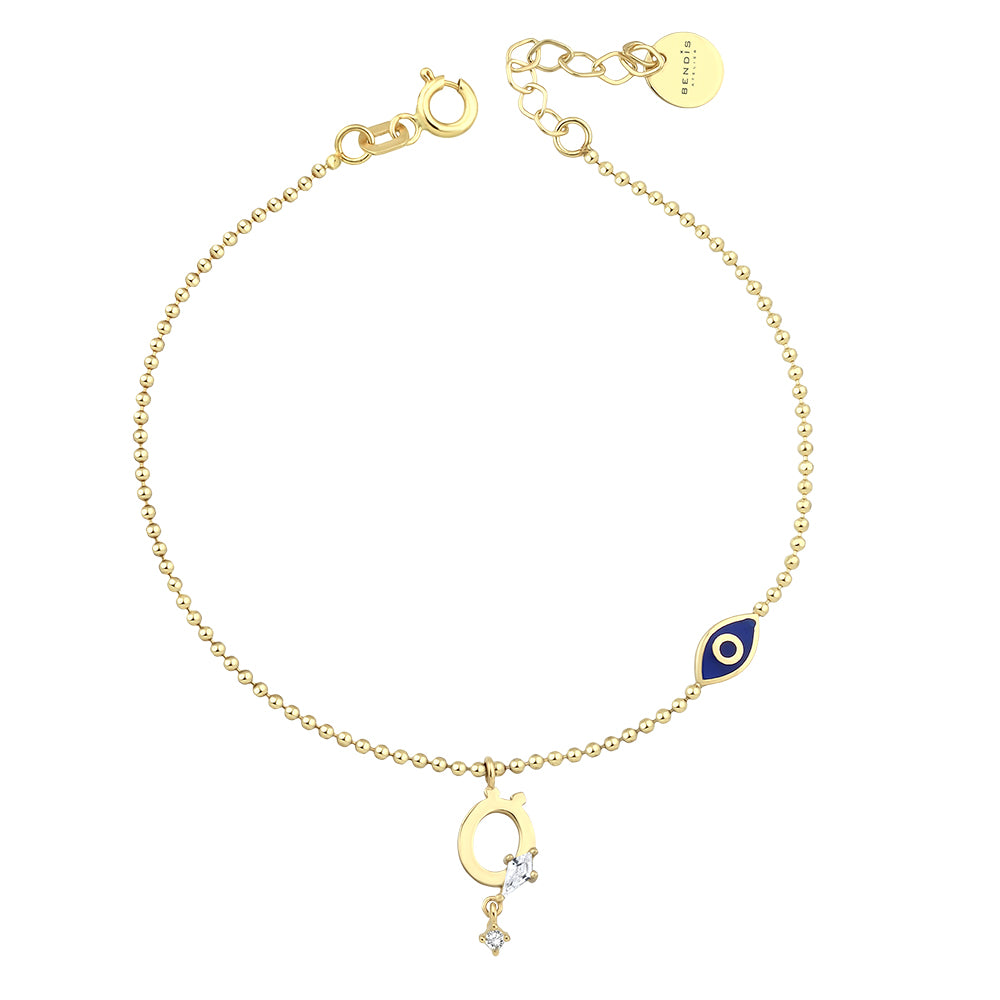 14K Gold Deniz Harf Bileklik