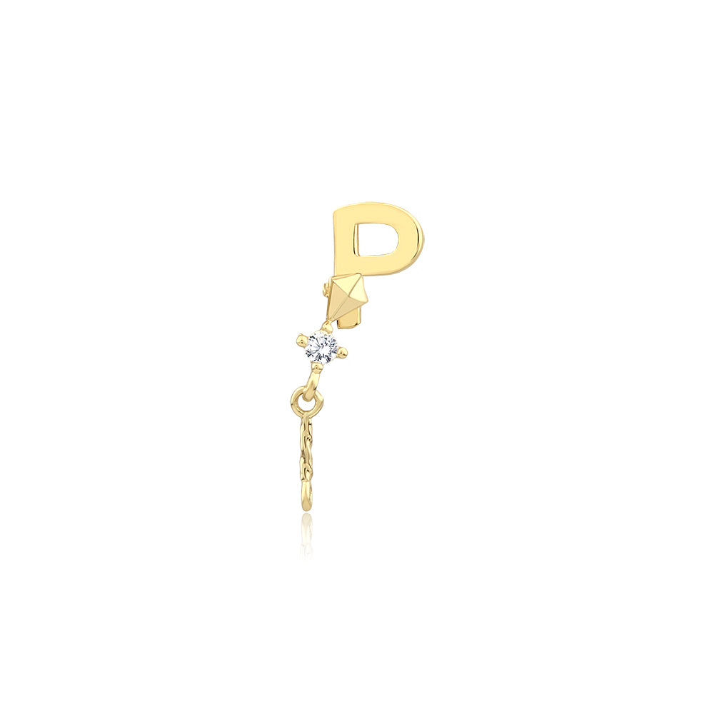 14K Gold Harf Tragus Piercing