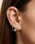 14K Gold Harf Tragus Piercing