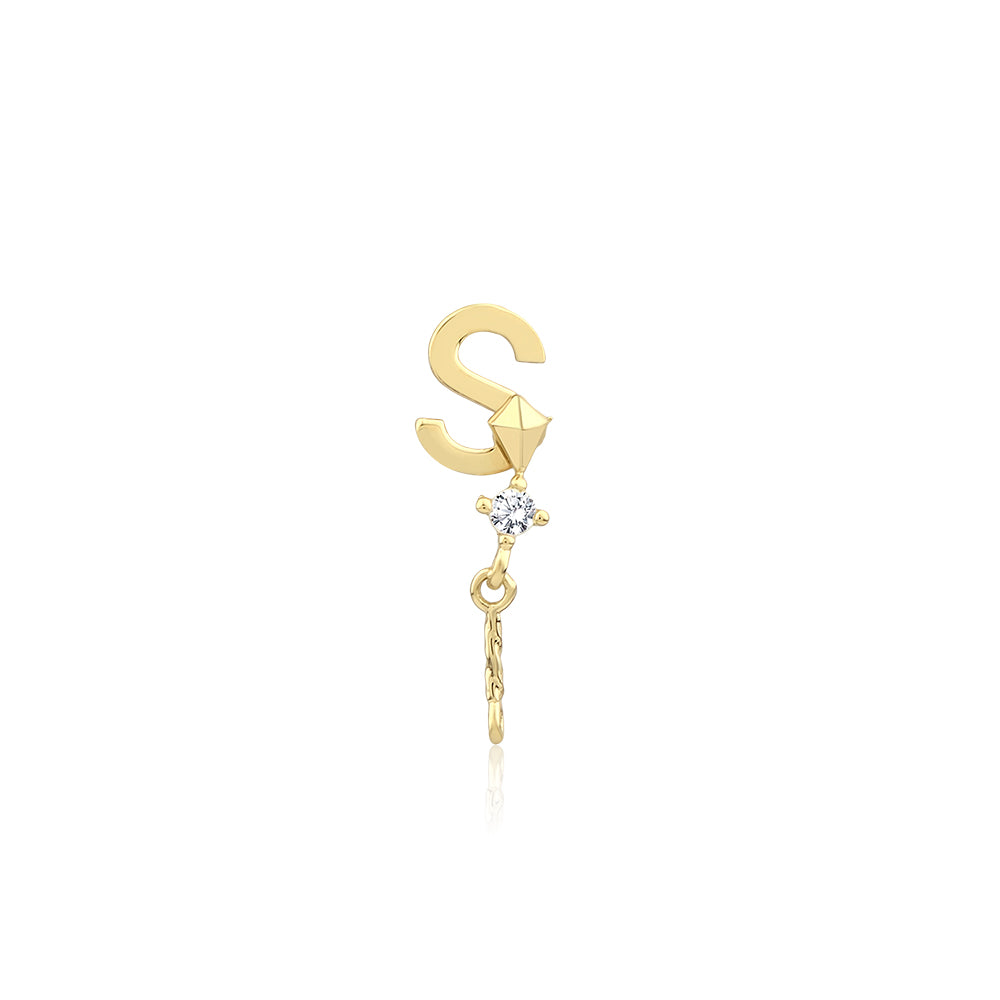 14K Gold Harf Tragus Piercing