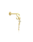 14K Gold Harf Tragus Piercing