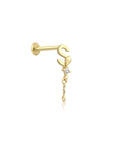 14K Gold Harf Tragus Piercing