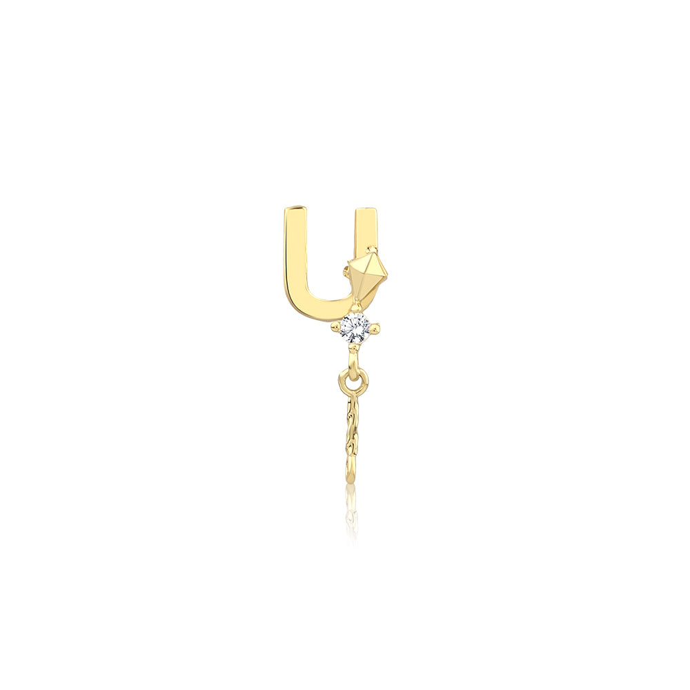 14K Gold Harf Tragus Piercing