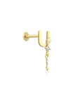 14K Gold Harf Tragus Piercing