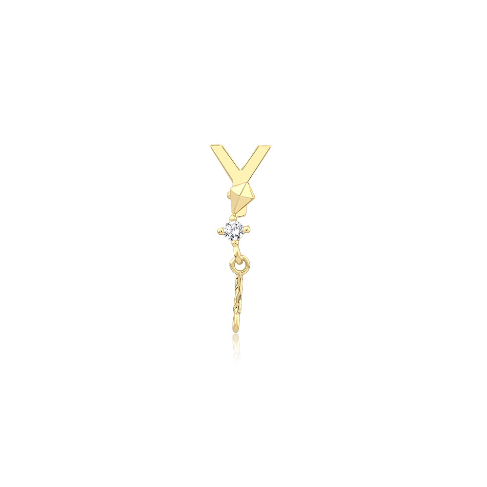 14K Gold Harf Tragus Piercing